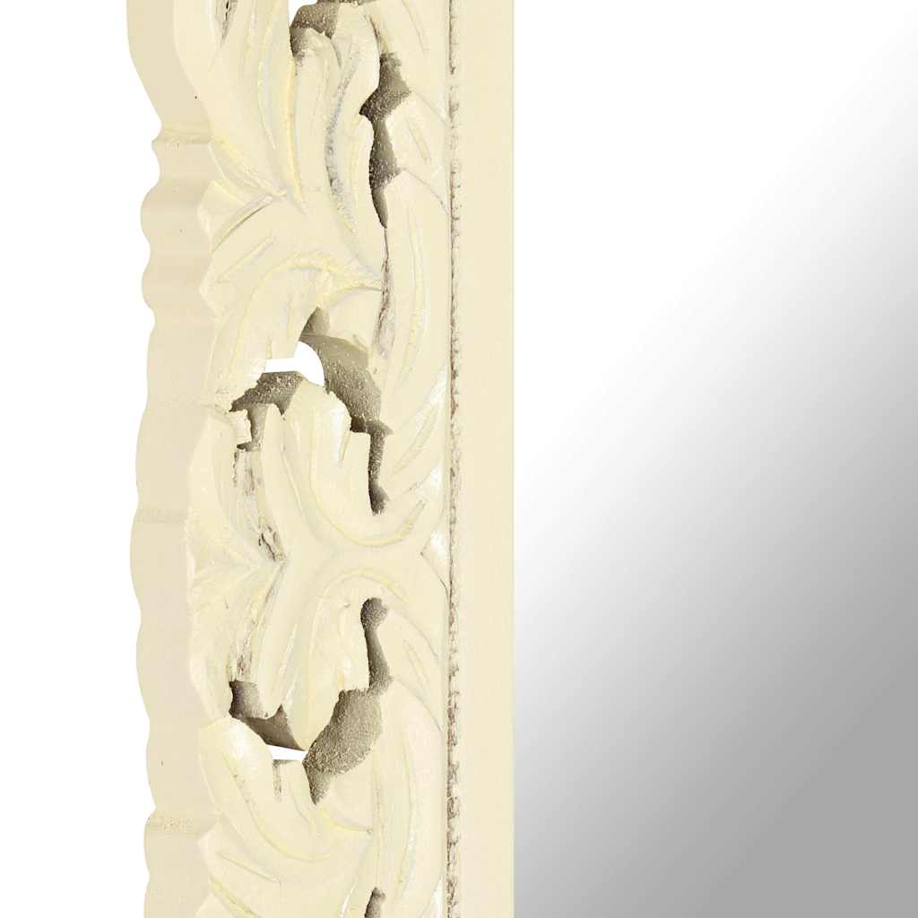 Kézzel faragott fehér tömör mangófa tükör 80 x 50 cm 5