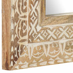 Kézzel faragott tömör mangófa tükör 50 x 50 x 2,6 cm 4