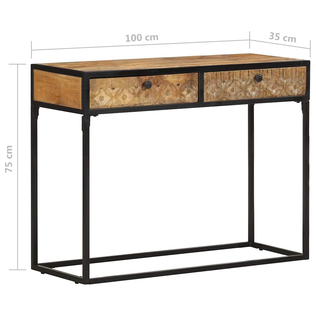 Tömör mangófa tálalóasztal 100 x 35 x 75 cm 8