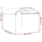 Tópszínű pavilon 4 x 3 x 2,6 m 180 g/m² 6