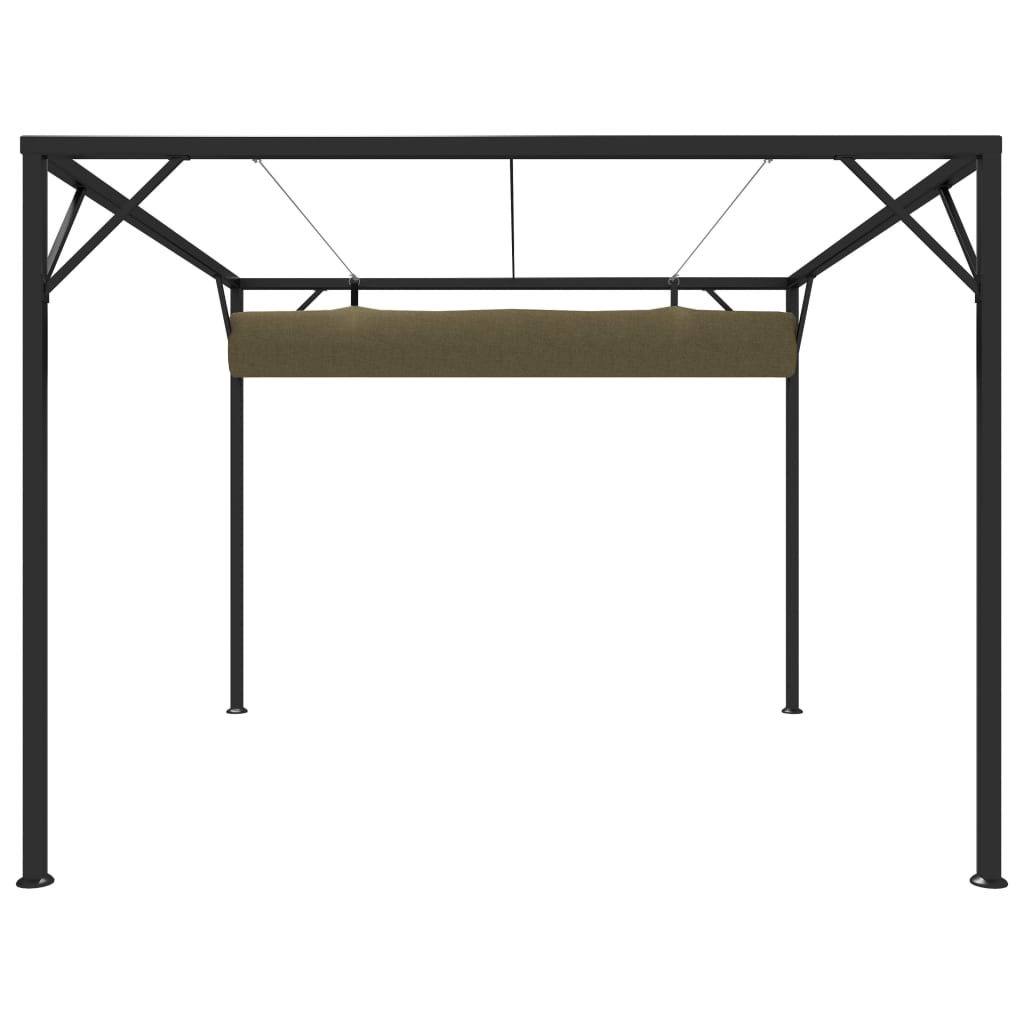 Tópszínű kerti pavilon behúzható tetővel 3 x 3 m 180 g/m² 4