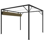 Tópszínű kerti pavilon behúzható tetővel 3 x 3 m 180 g/m² 5