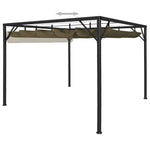 Tópszínű kerti pavilon behúzható tetővel 3 x 3 m 180 g/m² 6