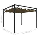 Tópszínű kerti pavilon behúzható tetővel 3 x 3 m 180 g/m² 8