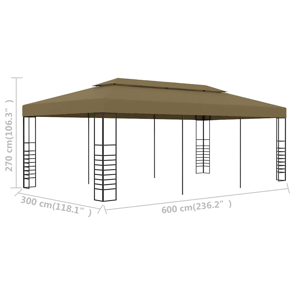 Tópszínű kerti pavilon 6 x 3 x 2,7 m 180 g/m² 6