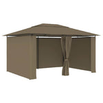 Tópszínű kerti pavilon függönyökkel 4 x 3 m 180 g/m² 2