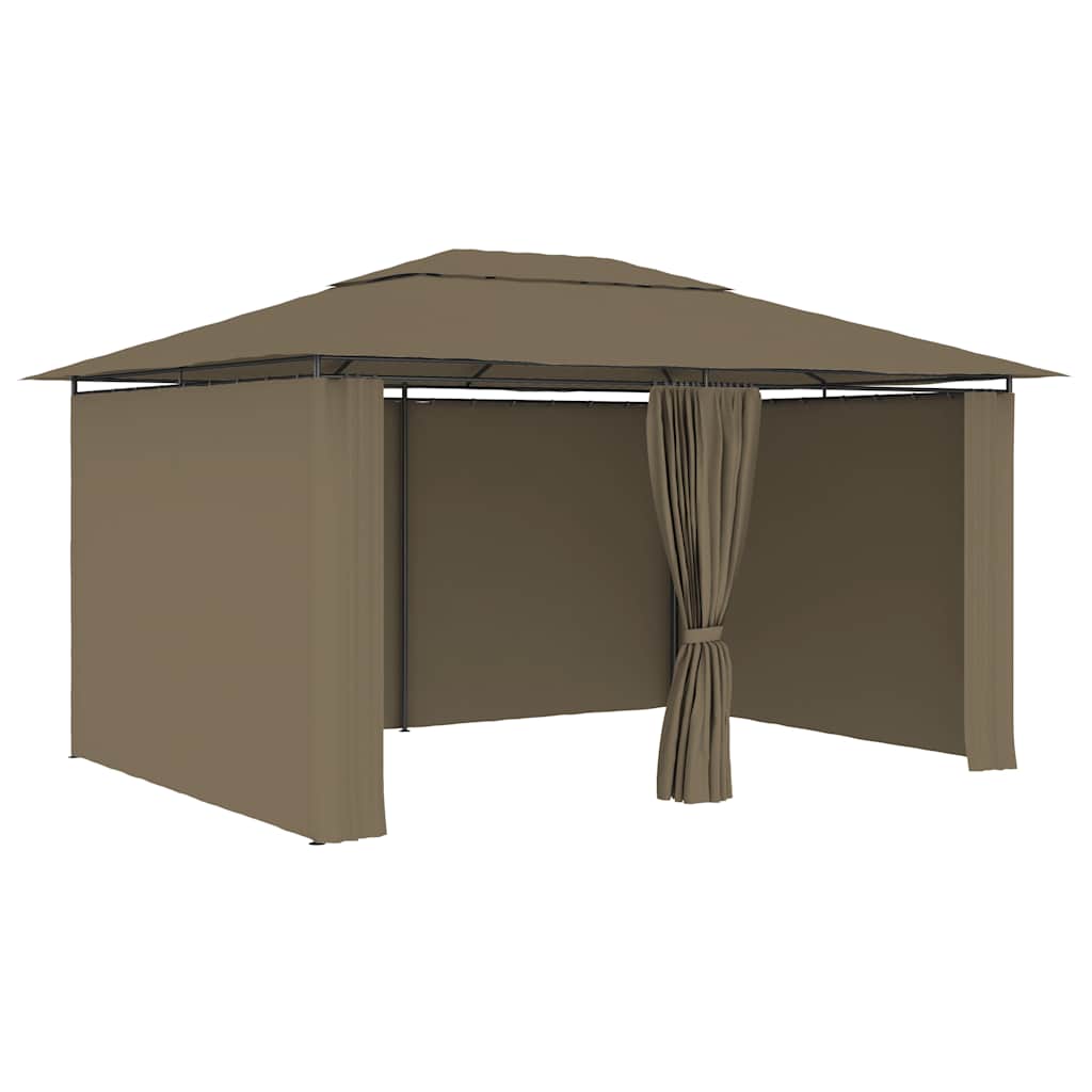 Tópszínű kerti pavilon függönyökkel 4 x 3 m 180 g/m² 2