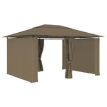 Tópszínű kerti pavilon függönyökkel 4 x 3 m 180 g/m² 3