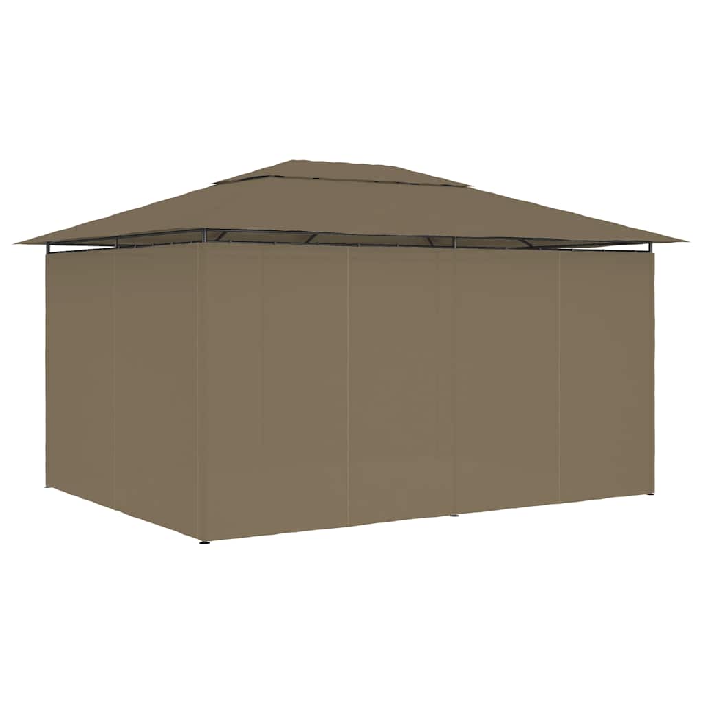 Tópszínű kerti pavilon függönyökkel 4 x 3 m 180 g/m² 4