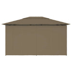 Tópszínű kerti pavilon függönyökkel 4 x 3 m 180 g/m² 5