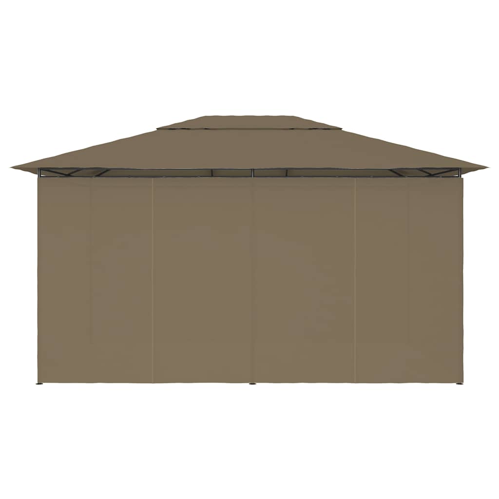 Tópszínű kerti pavilon függönyökkel 4 x 3 m 180 g/m² 5