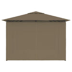 Tópszínű kerti pavilon függönyökkel 4 x 3 m 180 g/m² 6