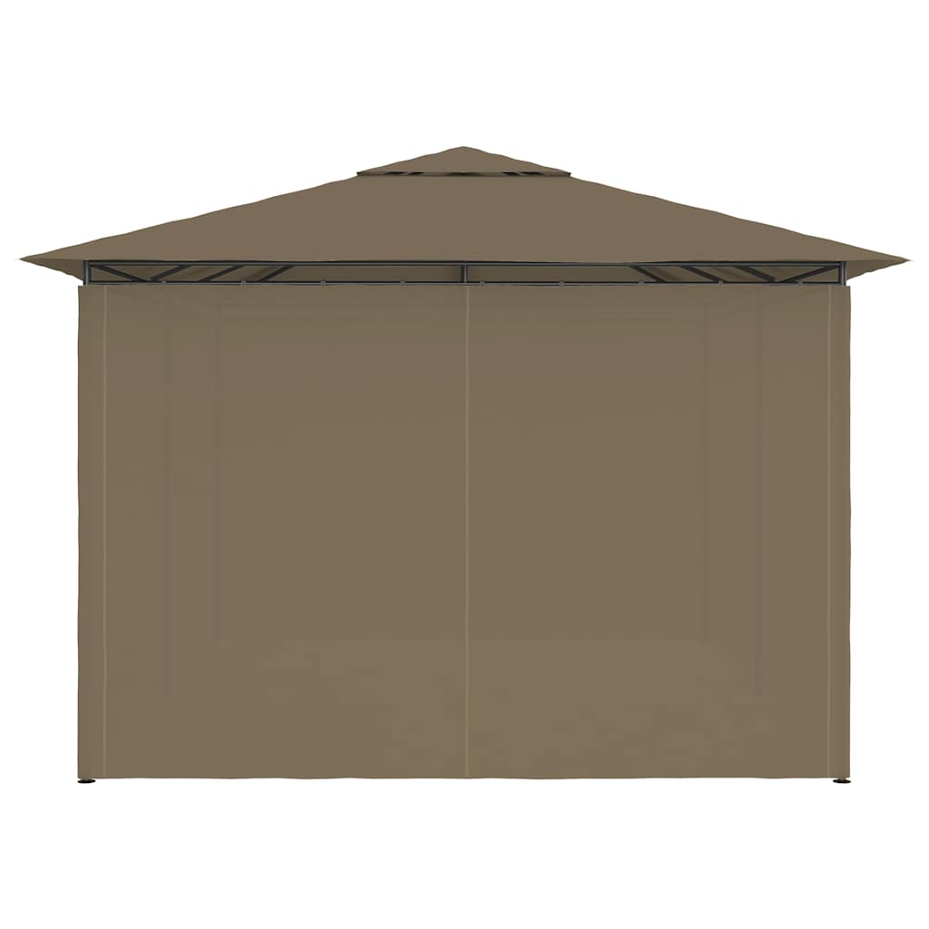 Tópszínű kerti pavilon függönyökkel 4 x 3 m 180 g/m² 6