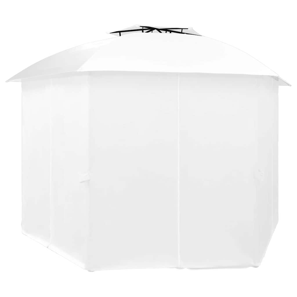 Fehér kerti pavilon függönyökkel 360 x 312 x 265 cm 180 g/m² 3