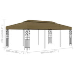 Tópszínű pavilon 6 x 3 m 180 g/m² 6