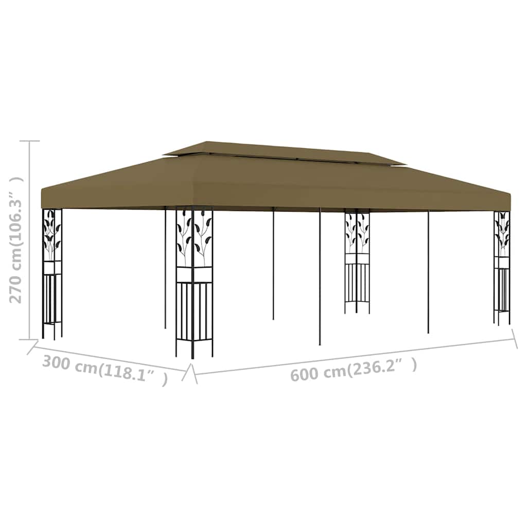 Tópszínű pavilon 6 x 3 m 180 g/m² 6