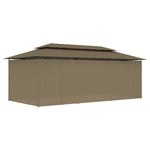 Tópszínű pavilon függönyökkel 600 x 298 x 270 cm 180 g/m² 4