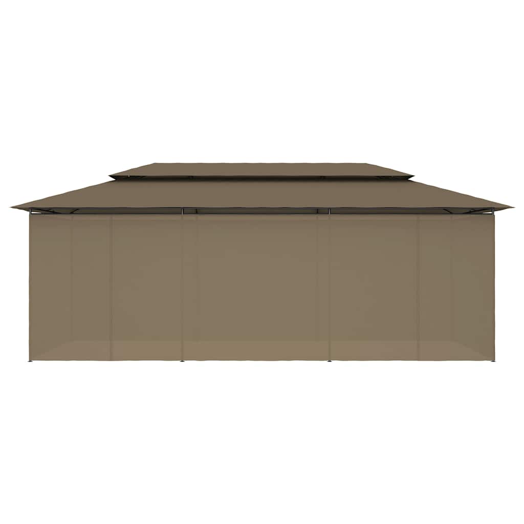 Tópszínű pavilon függönyökkel 600 x 298 x 270 cm 180 g/m² 5