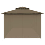 Tópszínű pavilon függönyökkel 600 x 298 x 270 cm 180 g/m² 6
