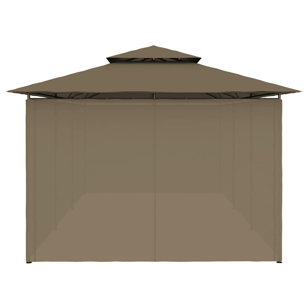 Tópszínű pavilon függönyökkel 600 x 298 x 270 cm 180 g/m² 6