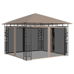 Tópszínű pavilon szúnyoghálóval 3 x 3 x 2,73 m 180 g/m²