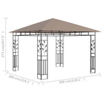 Tópszínű pavilon szúnyoghálóval 3 x 3 x 2,73 m 180 g/m² 5
