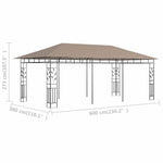 Tópszínű pavilon szúnyoghálóval 6 x 3 x 2,73 m 180 g/m² 6