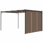 Tópszínű kerti pavilon oldalfüggönnyel 4 x 3 x 2,25 m 5