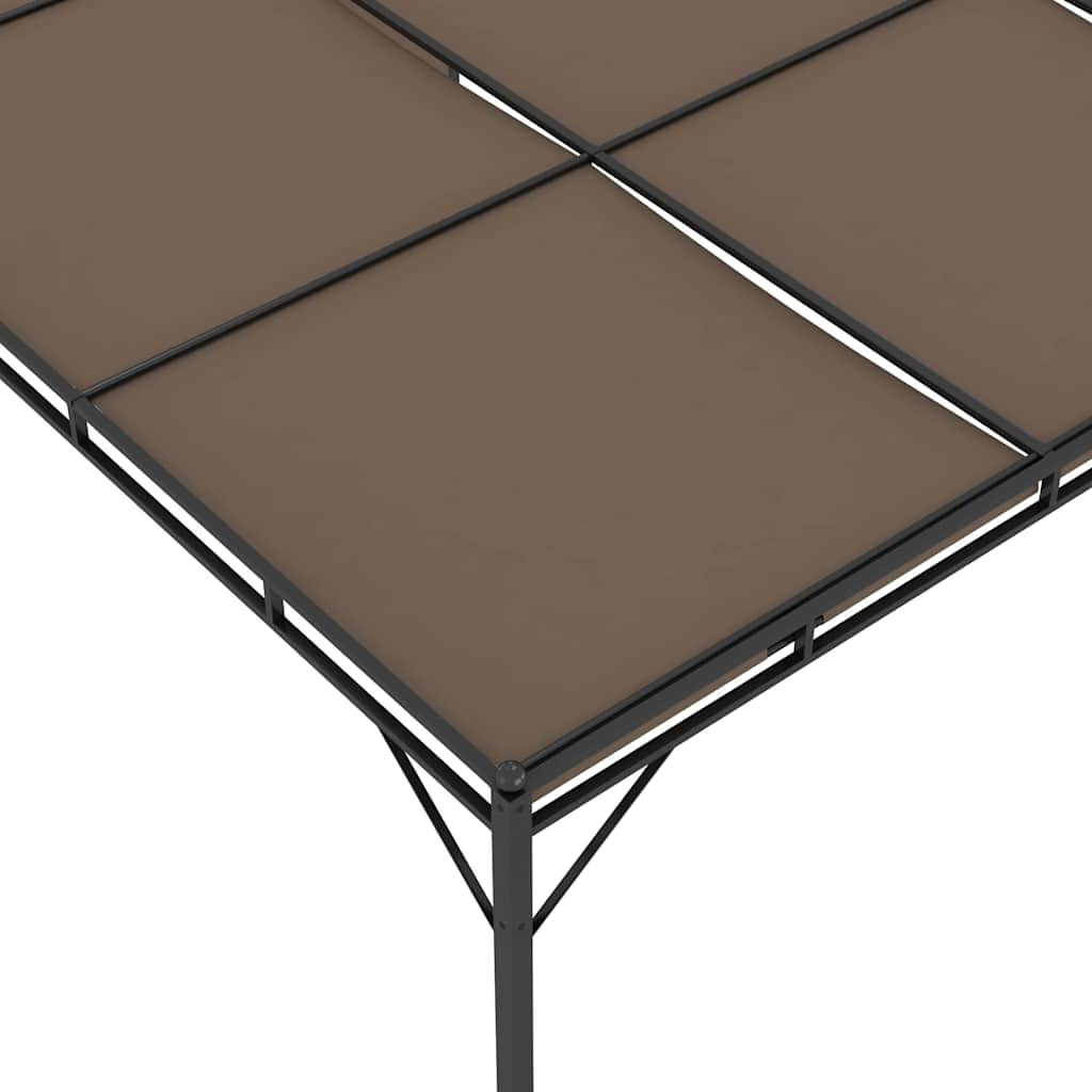 Tópszínű kerti pavilon oldalfüggönnyel 4 x 3 x 2,25 m 8