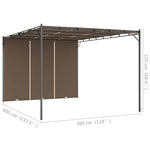 Tópszínű kerti pavilon oldalfüggönnyel 4 x 3 x 2,25 m 9