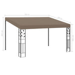 Tópszínű falra szerelhető pavilon 4 x 3 x 2,5 m 6