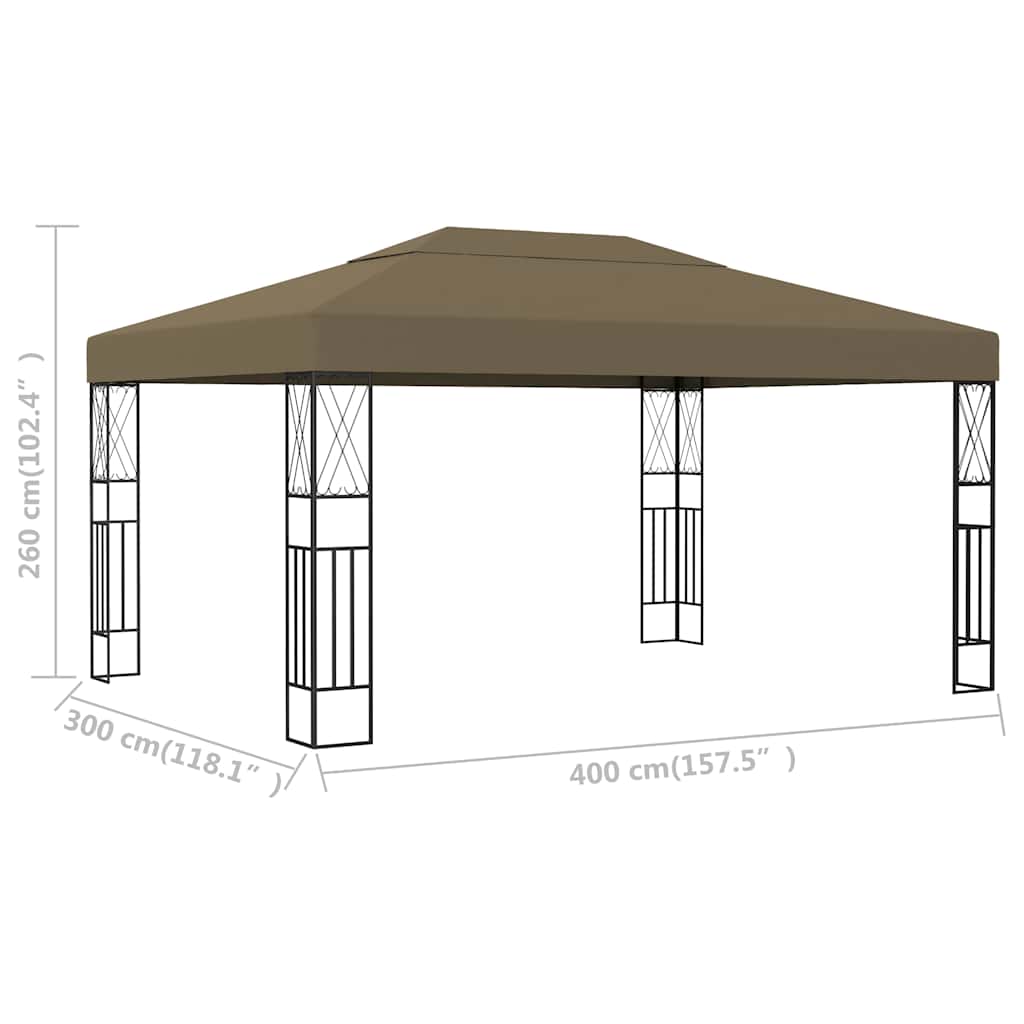 Tópszínű szövetpavilon 3 x 4 m 6