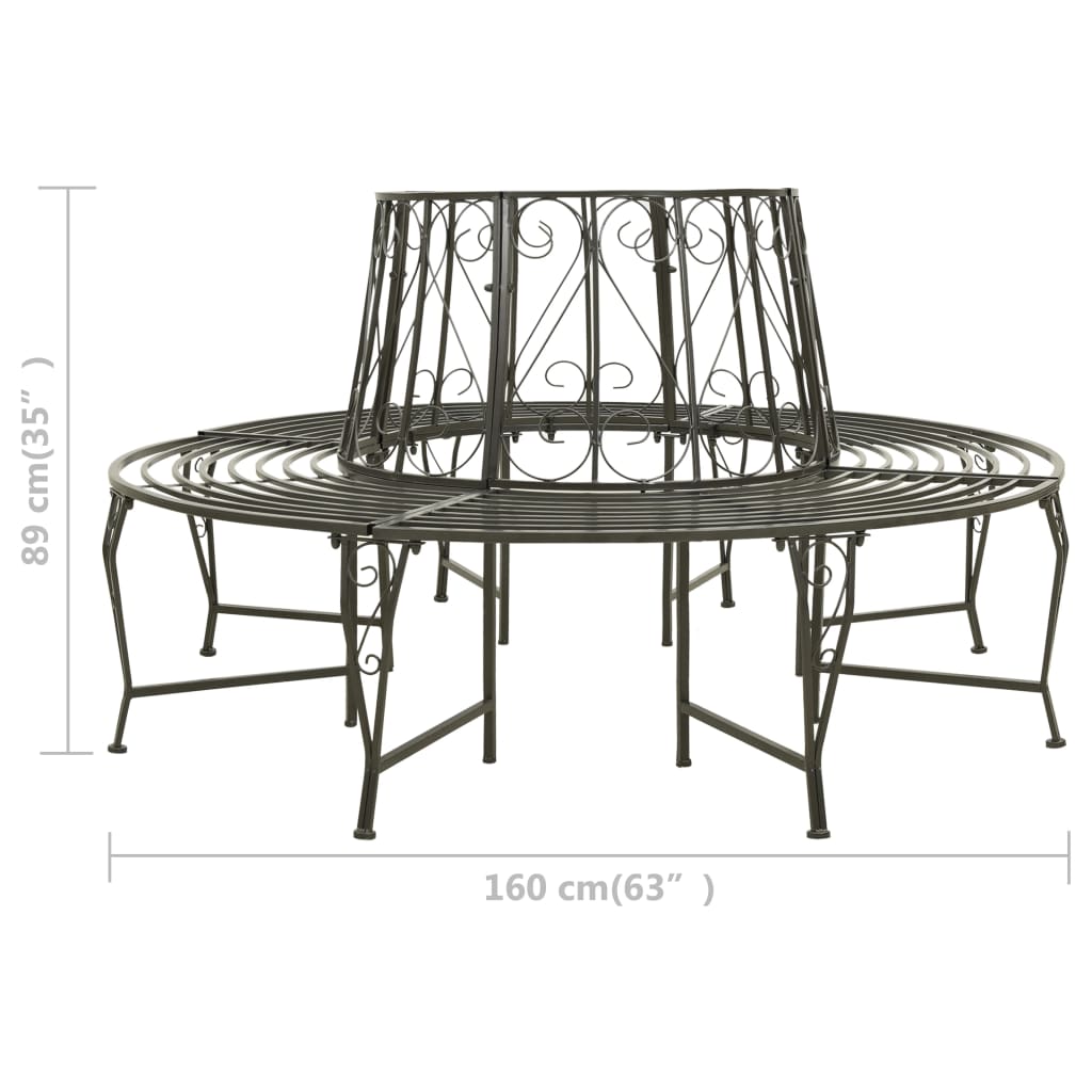 Fa köré építhető kerek acélpad 160 cm 7