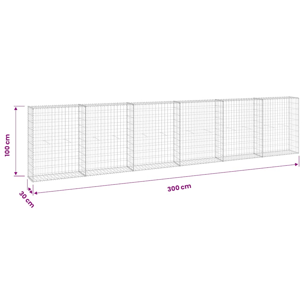 Horganyzott acél gabion fal fedéllel 300 x 30 x 100 cm 7