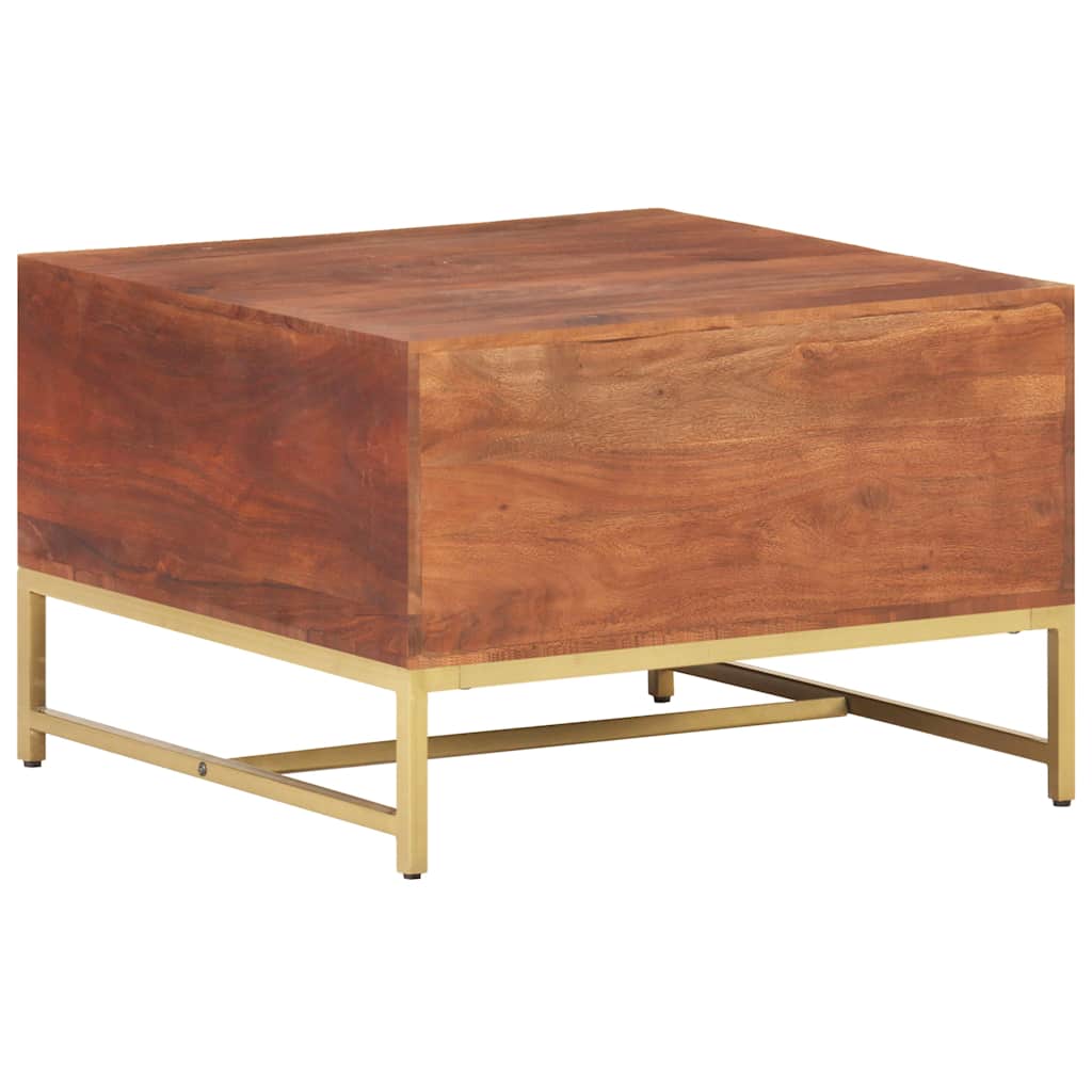 Mézbarna tömör akácfa dohányzóasztal 67 x 67 x 45 cm 4