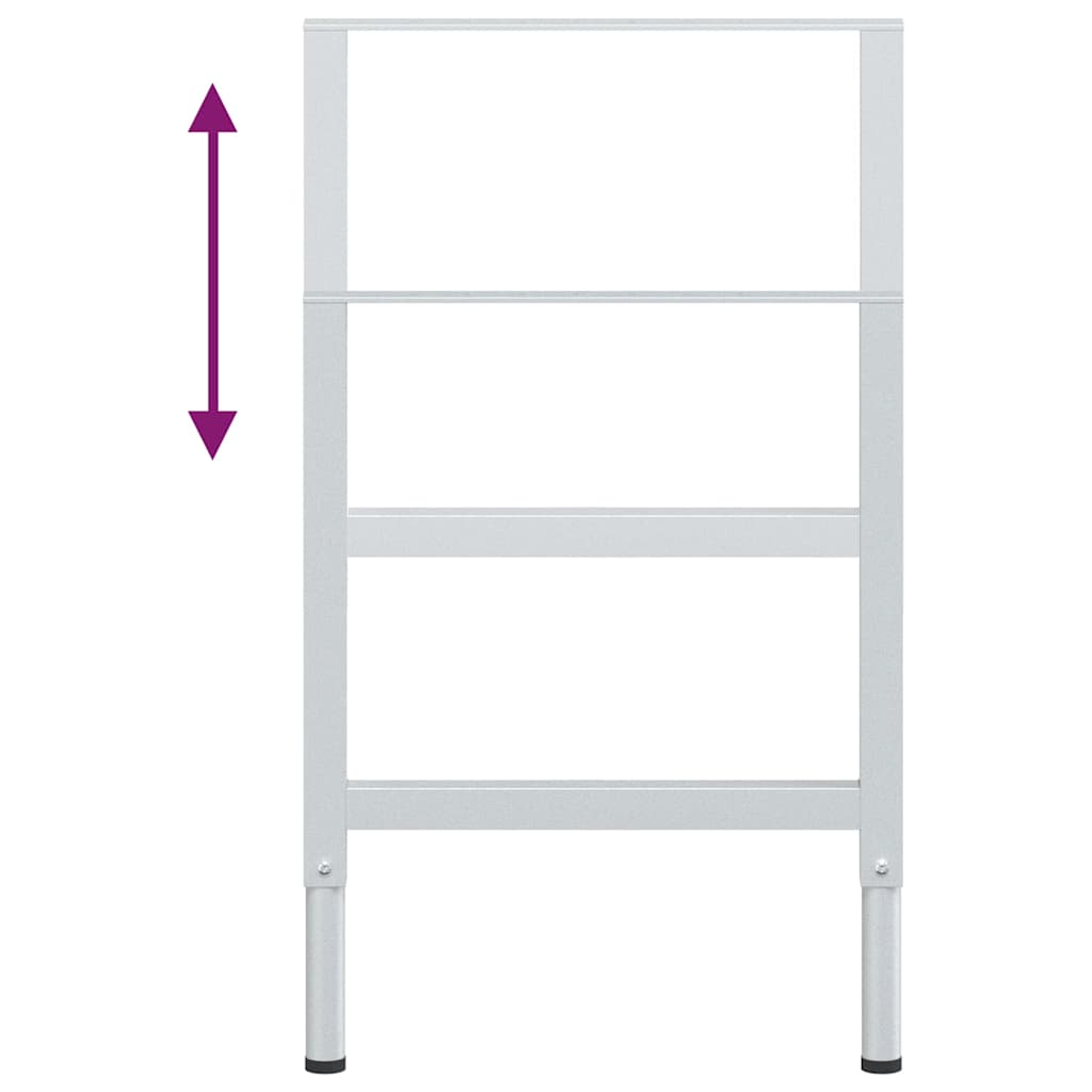 2 db szürke állítható fém munkapadváz 55 x (69-95,5) cm 9