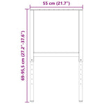 2 db szürke állítható fém munkapadváz 55 x (69-95,5) cm 11