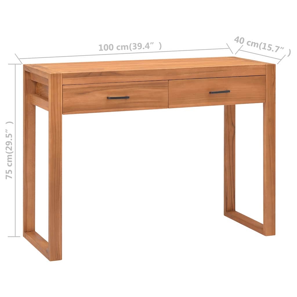 Újrahasznosított tíkfa íróasztal 2 fiókkal 100 x 40 x 75 cm 9
