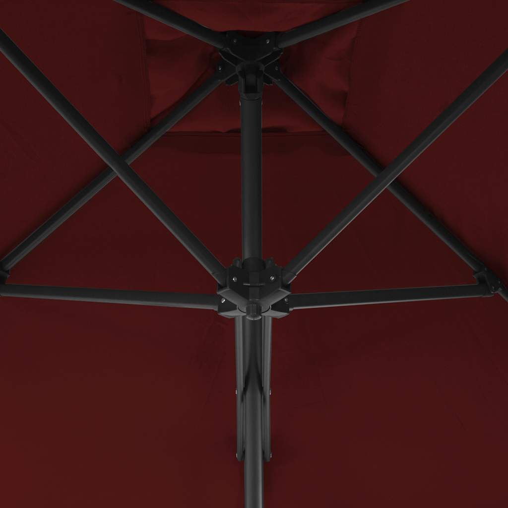 Bordóvörös kültéri napernyő acélrúddal 300 x 230 cm 6