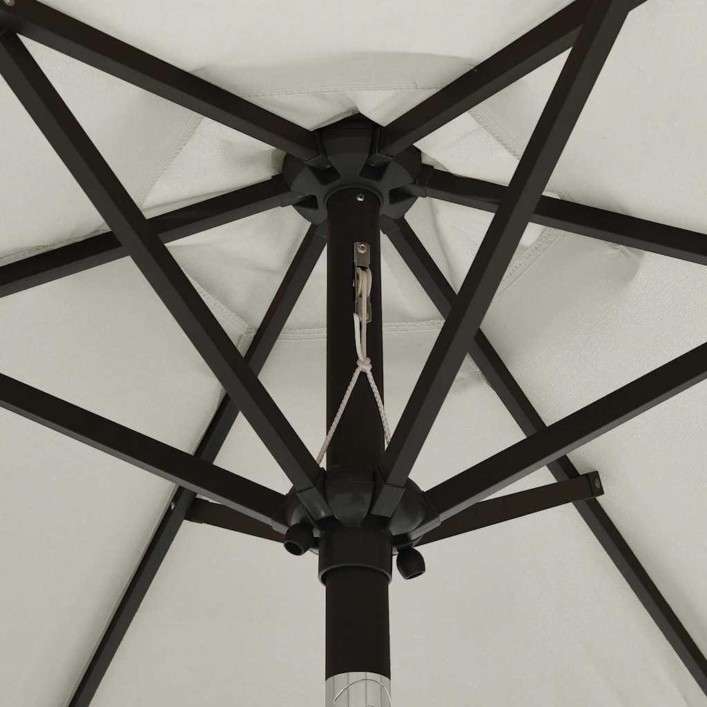 Homokszínű alumínium napernyő LED-világítással 200 x 211 cm 5