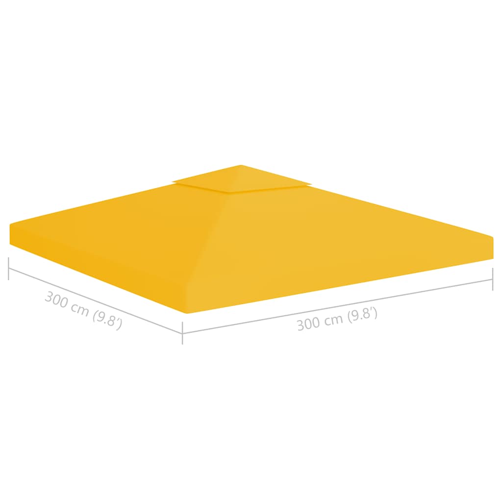 Sárga kétszintes pavilon-tetőponyva 310 g/m² 3 x 3 m 6