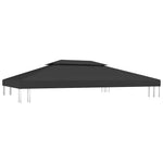 Fekete kétszintes pavilon-tetőponyva 310 g/m² 4 x 3 m 2
