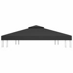 Fekete kétszintes pavilon-tetőponyva 310 g/m² 4 x 3 m 3