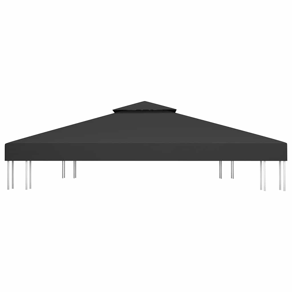 Fekete kétszintes pavilon-tetőponyva 310 g/m² 4 x 3 m 3