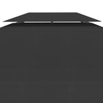 Fekete kétszintes pavilon-tetőponyva 310 g/m² 4 x 3 m 4