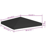 Fekete pavilon-tetőponyva 270 g/m² 3 x 3 m 6