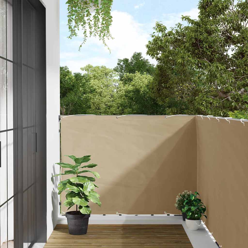 Bézs oxford-szövet erkélyparaván 120 x 500 cm