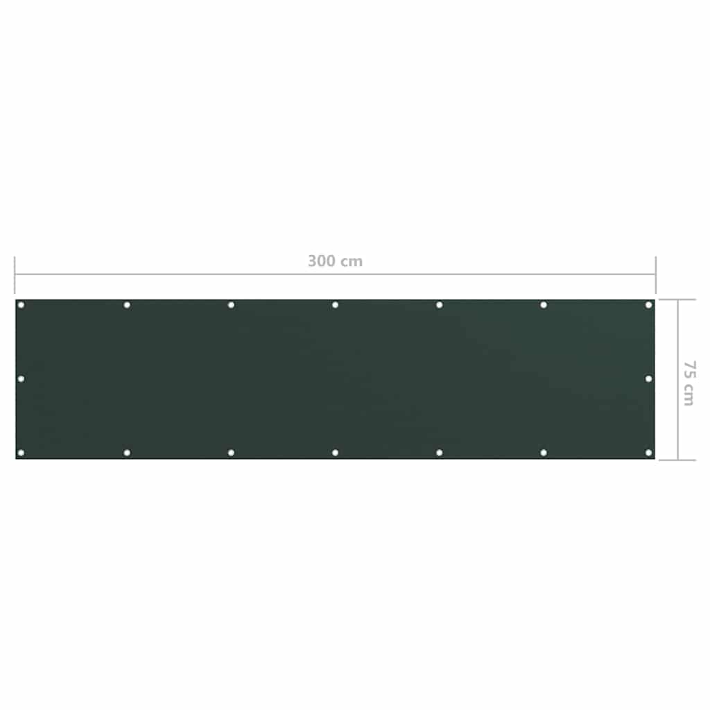Sötétzöld oxford-szövet erkélyparaván 75 x 300 cm 5