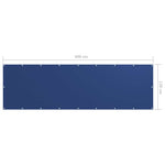 Kék oxford-szövet erkélyparaván 120 x 400 cm 5