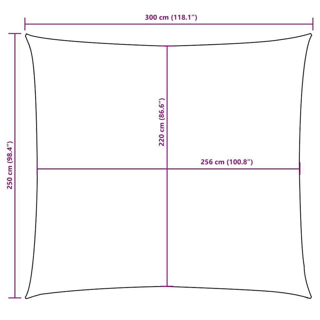 Antracitszürke téglalap alakú oxford-szövet napvitorla 2,5x3 m 10